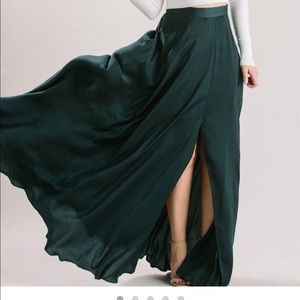 Dark green skirt with side slit